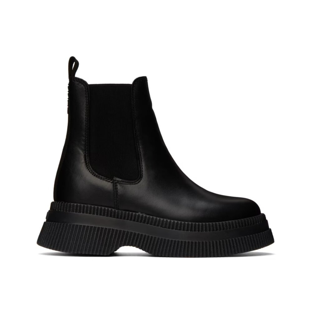 GANNI Black Creepers Chelsea Boots Size 38 with Box & Dustbag